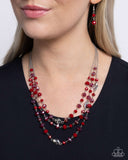 Paparazzi "Radiantly Rich" Red Necklace & Earring Set Paparazzi Jewelry