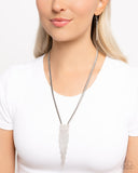 Paparazzi "Straighten Up" White Necklace & Earring Set Paparazzi Jewelry