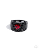 Paparazzi "Trenchant Triangle" Red Men's Ring Paparazzi Jewelry