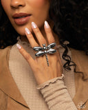 Paparazzi "Durable Dragonfly" Silver Ring Paparazzi Jewelry