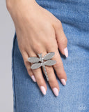 Paparazzi "Durable Dragonfly" Silver Ring Paparazzi Jewelry