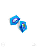 Paparazzi "Dauntless Detail" Blue Clip On Earrings Paparazzi Jewelry