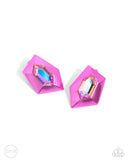 Paparazzi "Dauntless Detail" Pink Clip On Earrings Paparazzi Jewelry