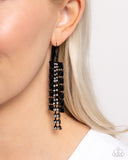 Paparazzi "Forceful Fringe" Black Earrings Paparazzi Jewelry