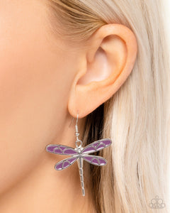 Paparazzi "Dragonfly Descent" Purple Earrings Paparazzi Jewelry