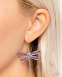 Paparazzi "Dragonfly Descent" Purple Earrings Paparazzi Jewelry