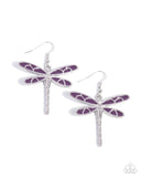 Paparazzi "Dragonfly Descent" Purple Earrings Paparazzi Jewelry