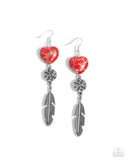 Paparazzi "Free-Spirited Fame" Red Earrings Paparazzi Jewelry