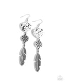 Paparazzi "Free-Spirited Fame" White Earrings Paparazzi Jewelry