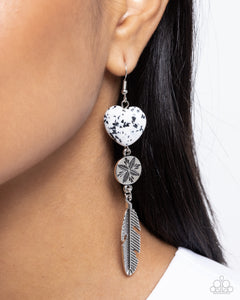 Paparazzi "Free-Spirited Fame" White Earrings Paparazzi Jewelry