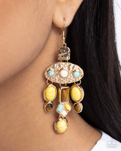 Paparazzi "Inspired Interval" Yellow Earrings Paparazzi Jewelry