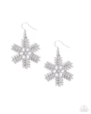 Paparazzi "Snowflake Shimmer" White Earrings Paparazzi Jewelry