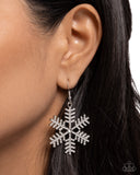 Paparazzi "Snowflake Shimmer" White Earrings Paparazzi Jewelry