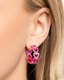 Paparazzi "Historic Hearts" Pink Post Earrings Paparazzi Jewelry