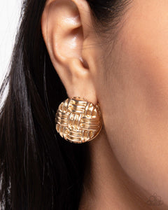 Paparazzi "Woven Wisdom" Gold Post Earrings Paparazzi Jewelry