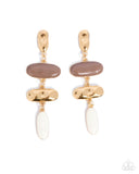 Paparazzi "Secretive Shimmer" Brown Post Earrings Paparazzi Jewelry