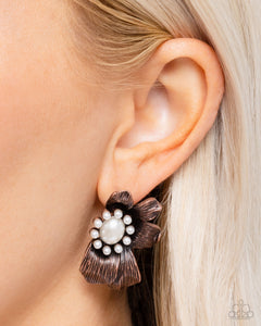 Paparazzi "Sonata Shimmer" Copper Post Earrings Paparazzi Jewelry