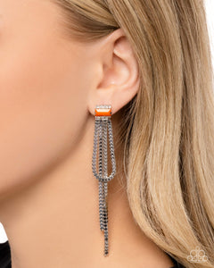 Paparazzi "Classy Curves" Orange Post Earrings Paparazzi Jewelry