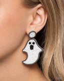 Paparazzi "Ghost Story" White Earrings Paparazzi Jewelry