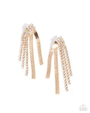 Paparazzi "Dramatic Downpour" Gold Post Earrings Paparazzi Jewelry