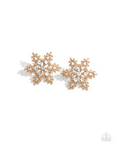 Paparazzi "Snowflake Spell" Gold Post Earrings Paparazzi Jewelry