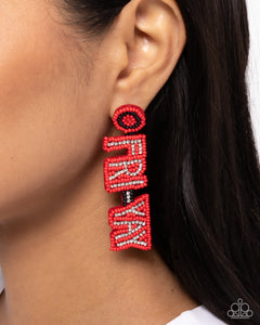 Paparazzi "Its Friday!" Red Post Earrings