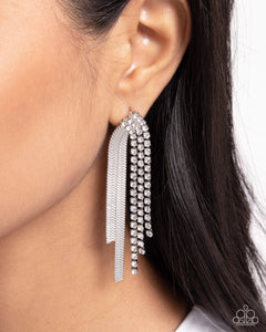 Paparazzi "Dramatic Downpour" White Post Earrings Paparazzi Jewelry