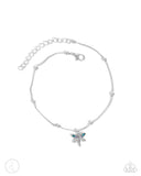 Paparazzi "Dainty Dragonfly" Blue Anklet Bracelet Paparazzi Jewelry