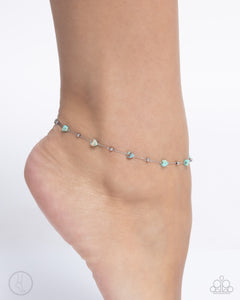 Paparazzi "Dont Mention It" Blue Anklet Bracelet Paparazzi Jewelry