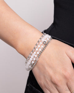 Paparazzi "Ringing Endorsement" White Bracelet Paparazzi Jewelry