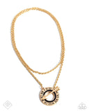 Paparazzi "Embodying Enjoyment" Gold Fashion Fix Necklace & Earring Set Paparazzi Jewelry