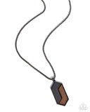 Paparazzi "WOODWORK Study" Black Men's Urban Necklace Unisex Paparazzi Jewelry