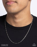 Paparazzi "Pondering Paperclip" Silver Mens Urban Necklace Unisex Paparazzi Jewelry