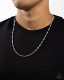 Paparazzi "Chain Confrontation" Silver Men's Urban Necklace Unisex Paparazzi Jewelry