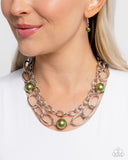 Paparazzi "Top of My List" Green Necklace & Earring Set Paparazzi Jewelry