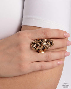 Paparazzi "Furtive Feature" Gold Ring Paparazzi Jewelry