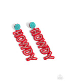 Paparazzi "Howdy Headline" Red Post Earrings Paparazzi Jewelry