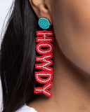 Paparazzi "Howdy Headline" Red Post Earrings Paparazzi Jewelry