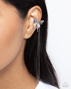 Paparazzi "Take Flight" Silver Ear Cuff Post Earrings Paparazzi Jewelry