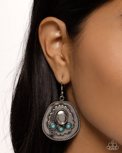 Paparazzi "Cowboy Chaperone" Blue Earrings Paparazzi Jewelry