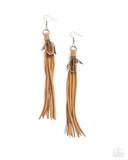 Paparazzi "Feathered Festivity" Brass Earrings Paparazzi Jewelry