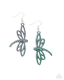 Paparazzi "Dapper Dragonfly" Green Earrings Paparazzi Jewelry