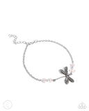 Paparazzi "Dragonfly Dawn" Pink Anklet Bracelet Paparazzi Jewelry