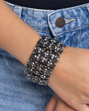 Paparazzi "Woven Wardrobe" Black Bracelet Paparazzi Jewelry