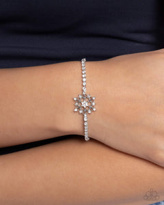 Paparazzi "Snow Angel Shimmer" White Bracelet Paparazzi Jewelry