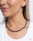 Paparazzi "Edgy Etching" Black Necklace & Earring Set Paparazzi Jewelry