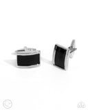 Paparazzi "Painted Passenger" Black Cuff Links Paparazzi Jewelry