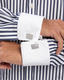 Paparazzi "Lined Leader" White Men's Cuff Links Unisex Paparazzi Jewelry