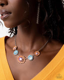 Paparazzi "Floral Facade" Orange Necklace & Earring Set Paparazzi Jewelry