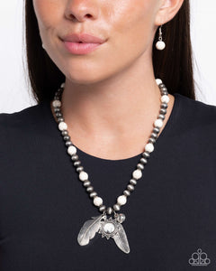 Paparazzi "Steady Stones" White Necklace & Earring Set Paparazzi Jewelry